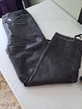 Embillish leather Jeans
